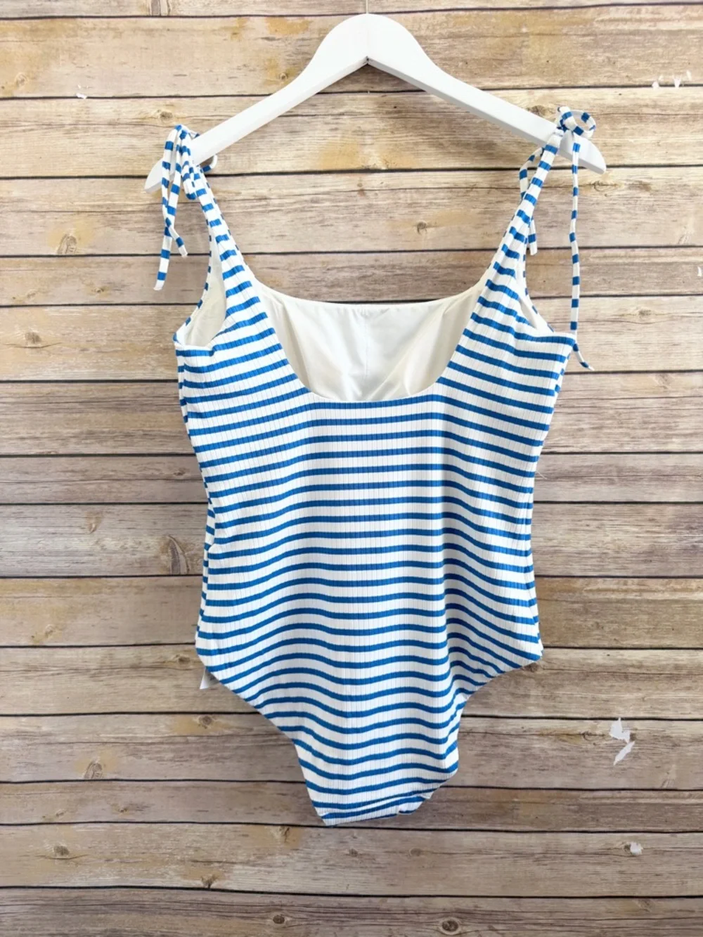 & Other Stories One Piece Swimsuit Women’s Size 12 Blue White Stripe NWT